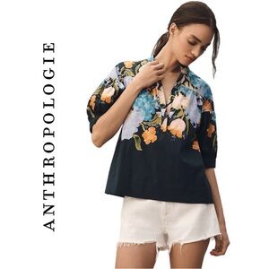 NWOT Anthropologie + Yukiko Noritake Darcey Popover Swing Top cotton sz Small